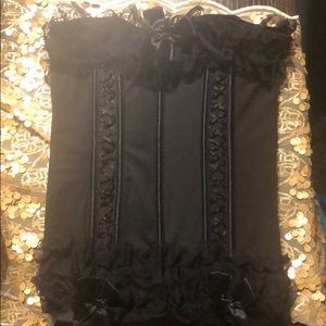 Black satin corset